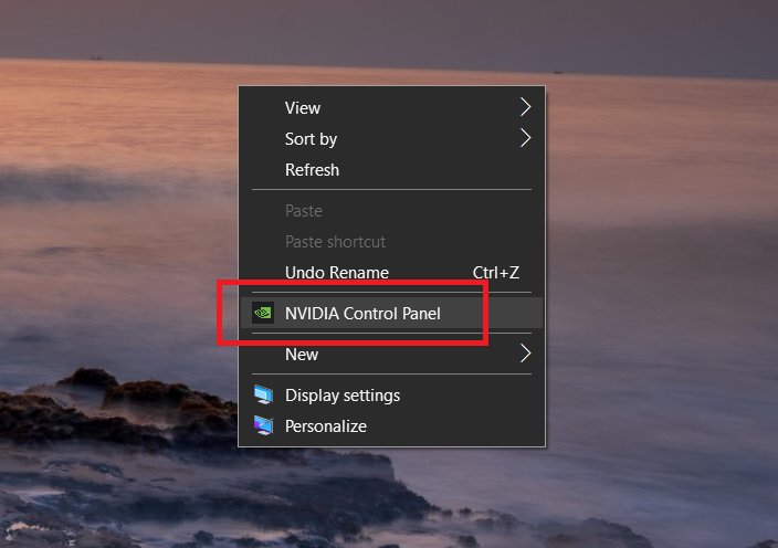 nvidia control panel